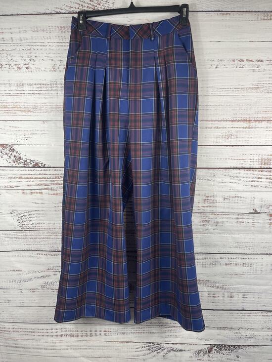 Maeve Pants - Maeve Anthropologie Pants Women's Small Blue Plaid Wide Leg Elastic Waist Dress